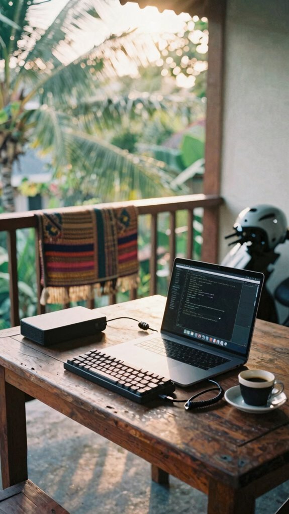 minimalist mobile workstation setup