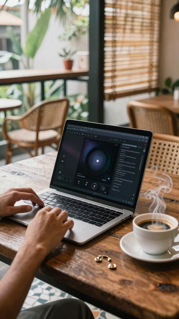 modern portable coffee workspace