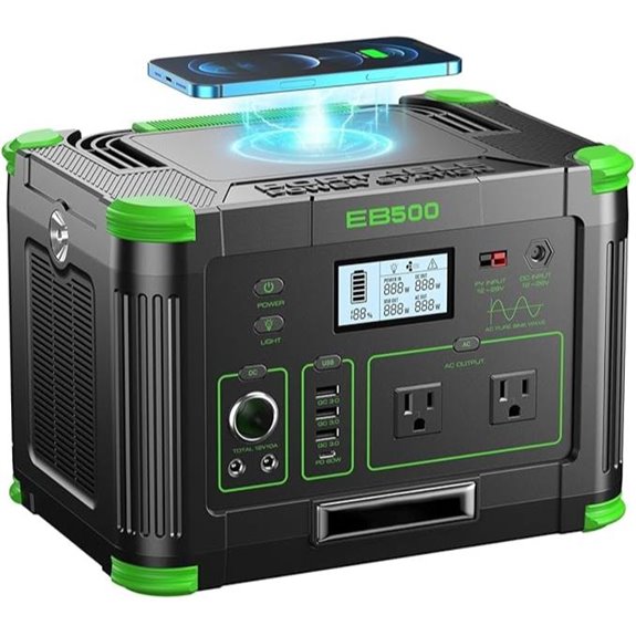 Portable 500W Solar Power Station with 519Wh Battery