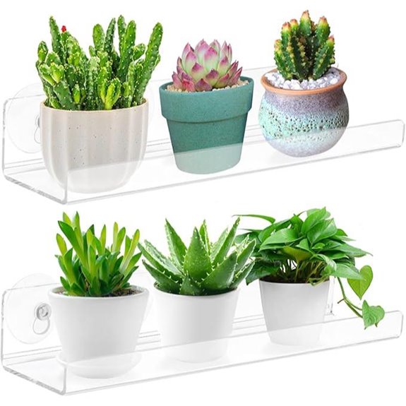 12-Inch Acrylic Window Plant Shelves (2 Pack)