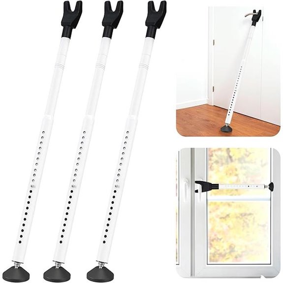 Sliding Door Security Bar 3 Pack Adjustable Heavy Duty