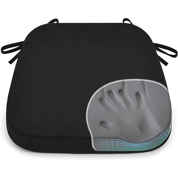 Shinnwa Memory Foam Dining Chair Cushions Black