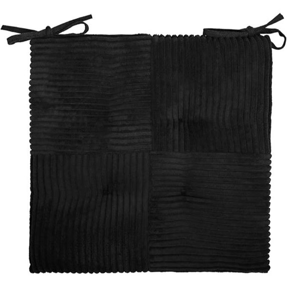 Office Chair Cushion with Ties 17 Square Black
