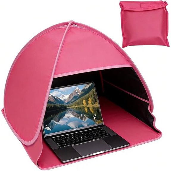 Foldable UV Sun Shade for Laptops (Carmine Red)