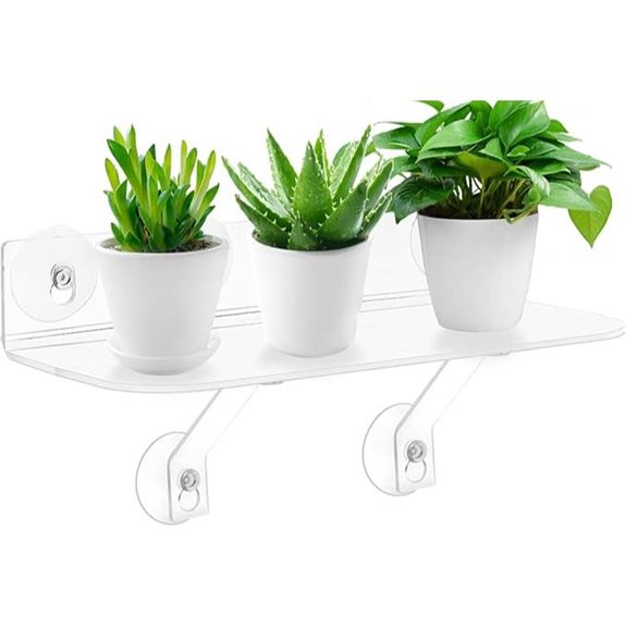 15-Inch Clear Suction Cup Plant Shelf with Brackets