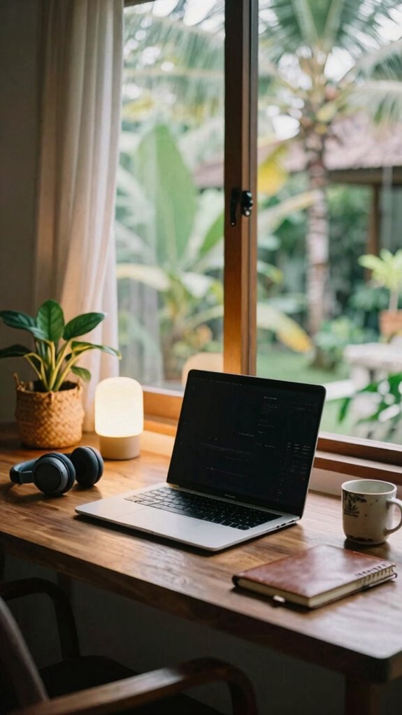 create a professional organized ergonomic workspace