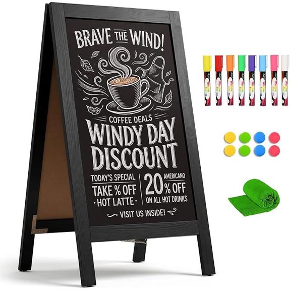 A-Frame Double-Sided Chalkboard 40x20 (Black)
