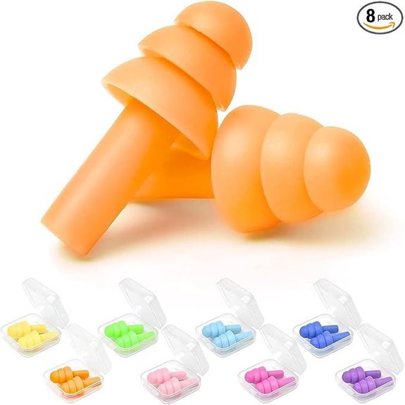 Reusable Noise-Canceling Sleep Earplugs (8 Pairs)