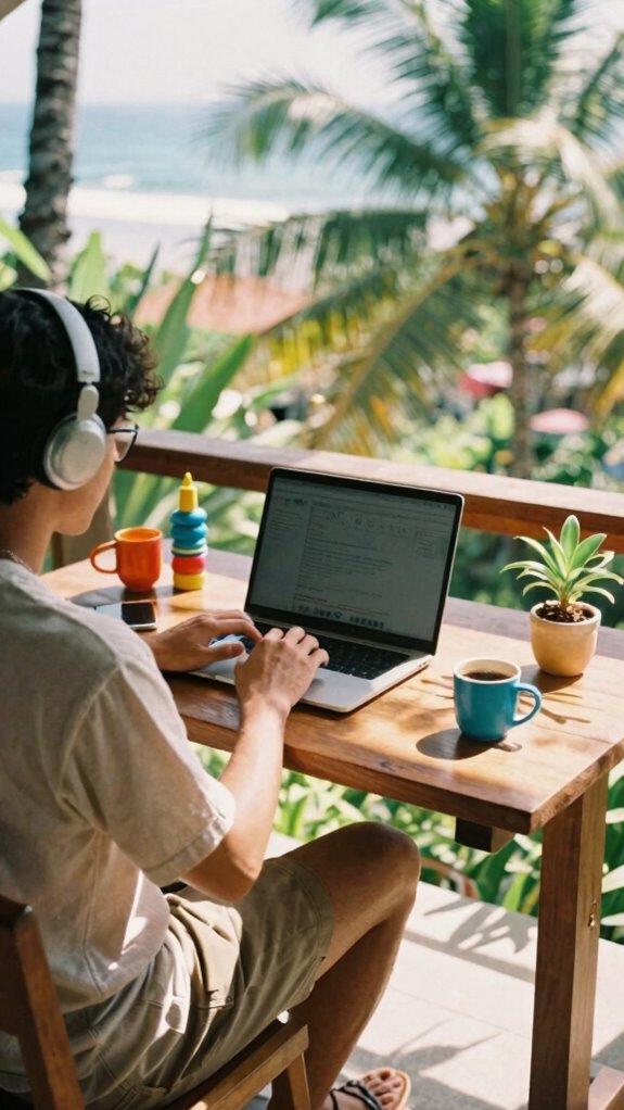 ergonomic adjustable desk setup