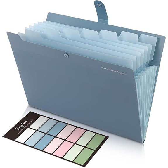 SKYDUE Expandable File Organizer with 8 Pockets