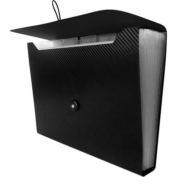 Expandable A4 File Organizer with Tabs and Buckles