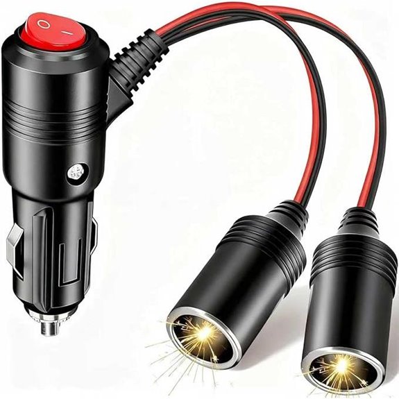 Car Cigarette Lighter Splitter with Fast Charging