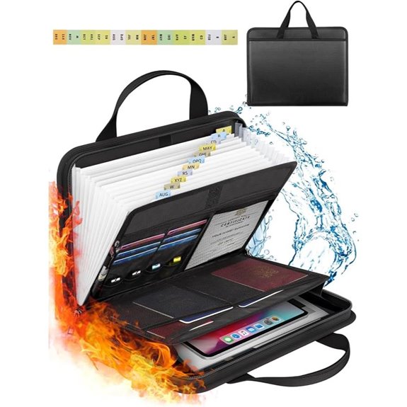 Onvvippiv Fireproof Document Organizer with 13 Pockets