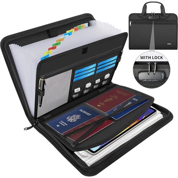 Andyer Fireproof Expandable Document Organizer with Lock