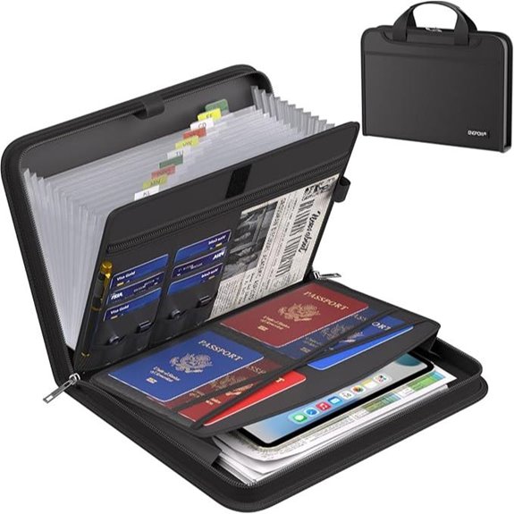 ENGPOW Fireproof Accordion File Organizer with Handles
