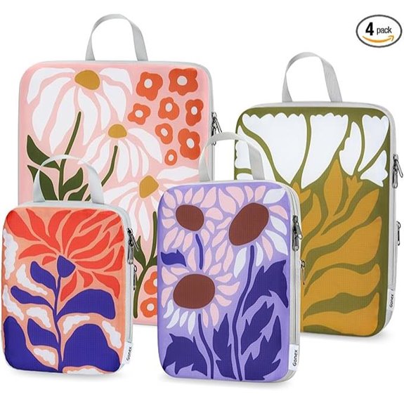 Gonex Compression Packing Cubes (4pcs Flowers)
