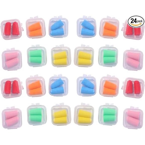 24 Pairs Foam Noise Cancelling Earplugs with Case