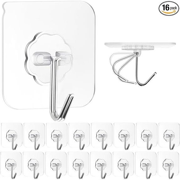 ZESLMG Heavy Duty Adhesive Wall Hooks (16 Pack)