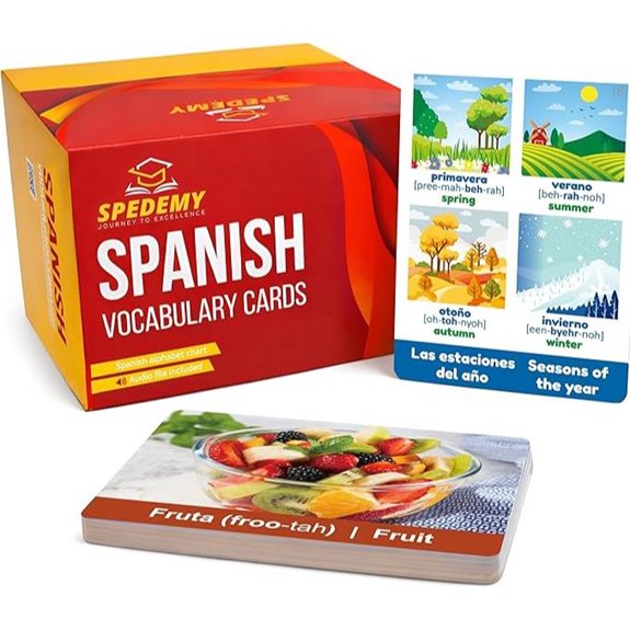 Spanish Vocabulary Cards with Interactive Web Learning