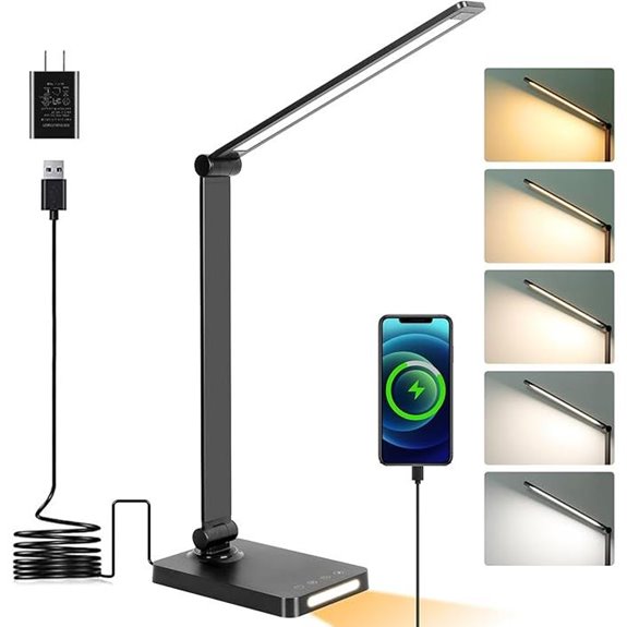 LED Desk Lamp with USB Ports and Multiple Modes