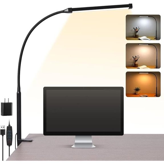 Voncerus LED Desk Lamp with Clamp and USB