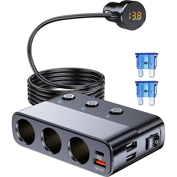 LIHAN 7-1 Car Charger with USB PD & Extender