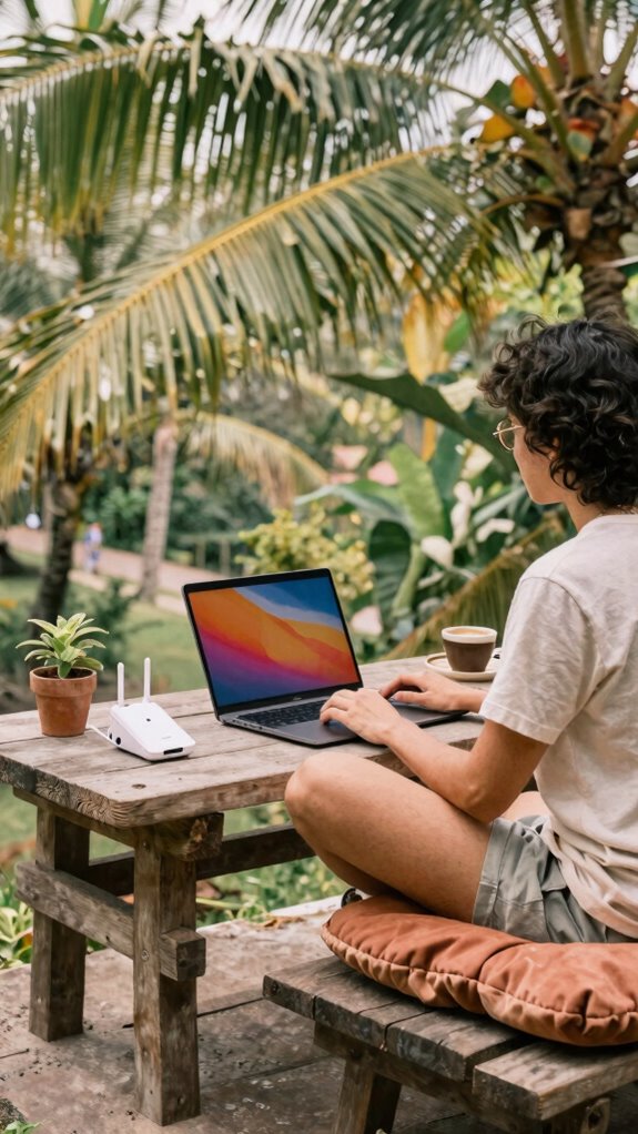 park bench remote work