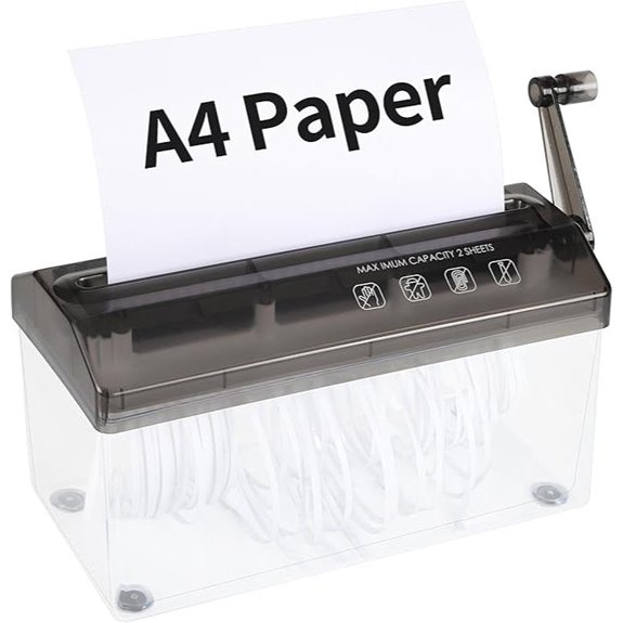 A4 Paper Shredder Portable 3L Capacity Black