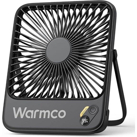 Warmco 10000mAh Portable Travel Fan with Digital Display