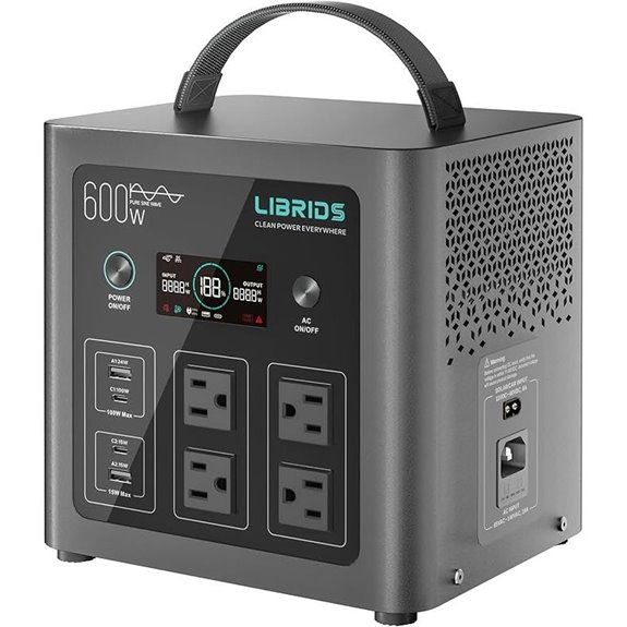 LIBRIDS Portable Power Station C600 640Wh Solar Generator