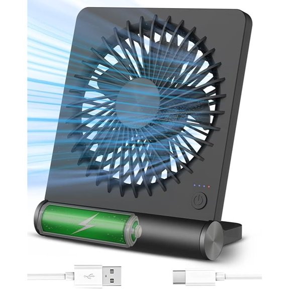 Rechargeable USB Small Desk Fan with 3 Speeds