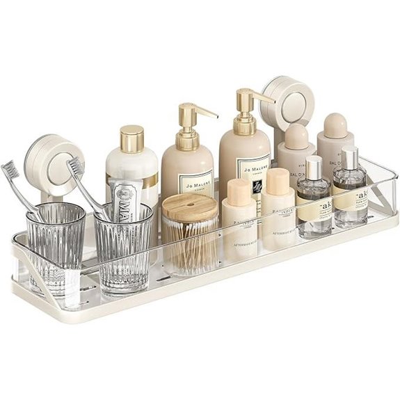 Removable Suction Shower Caddy Organizer Shelf