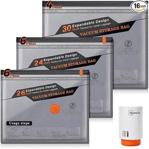 16 Pack Vacuum Seal Bags with Electric Pump