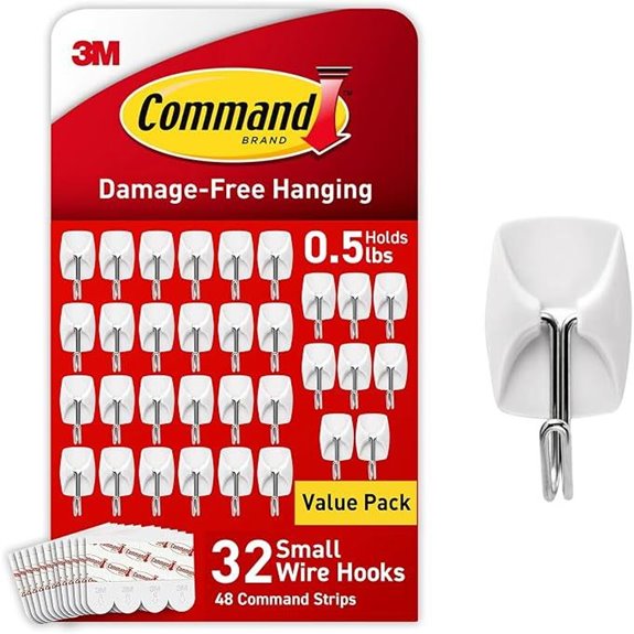 Command Small Wire Hooks with Strips 32 Count