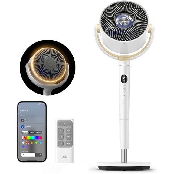 DREO Smart Oscillating Fan with RGB Light and Wi-Fi