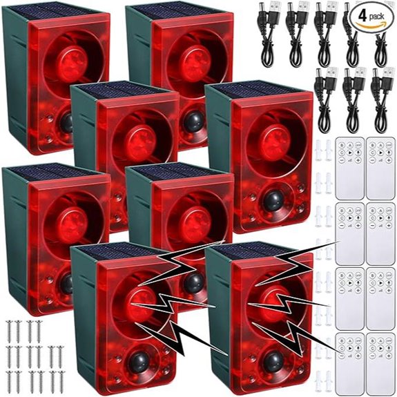 Qualirey Solar Motion Sensor Barking Alarm (4 Pack)