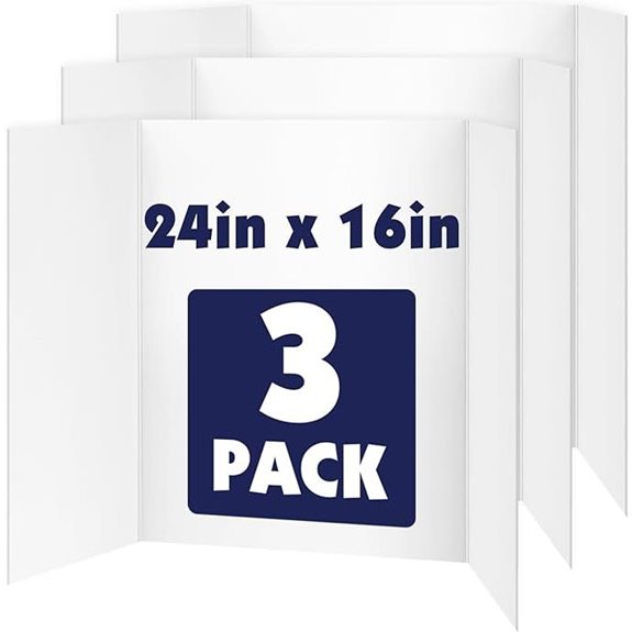 3 Pack Trifold Poster Boards for Presentations