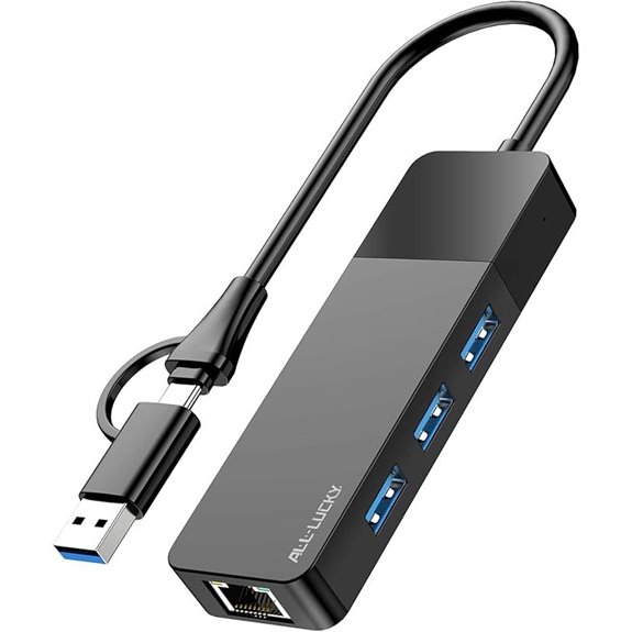 ALL-LUCKY USB-C Ethernet Hub with 3 USB 3.0 Ports
