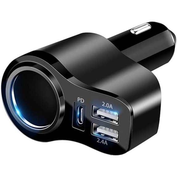 4-in-1 USB C Car Charger with PD Fast Charging