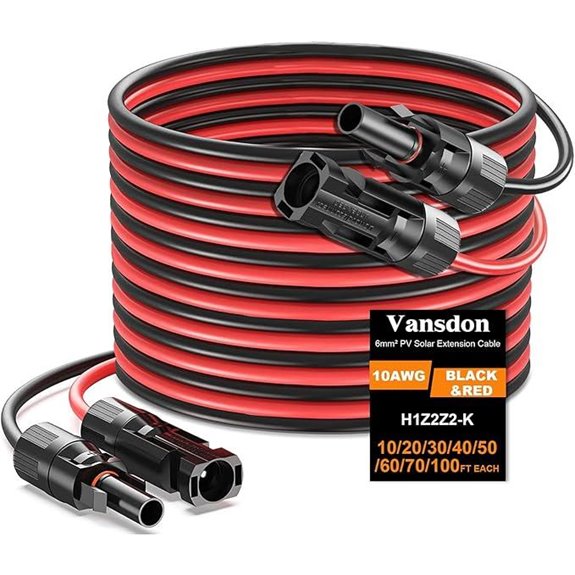 Vansdon 2x30ft Waterproof Solar Panel Extension Cable