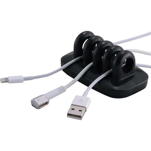 Cable Clip Holder Weighted Desktop Cord Management Fixture (Black)