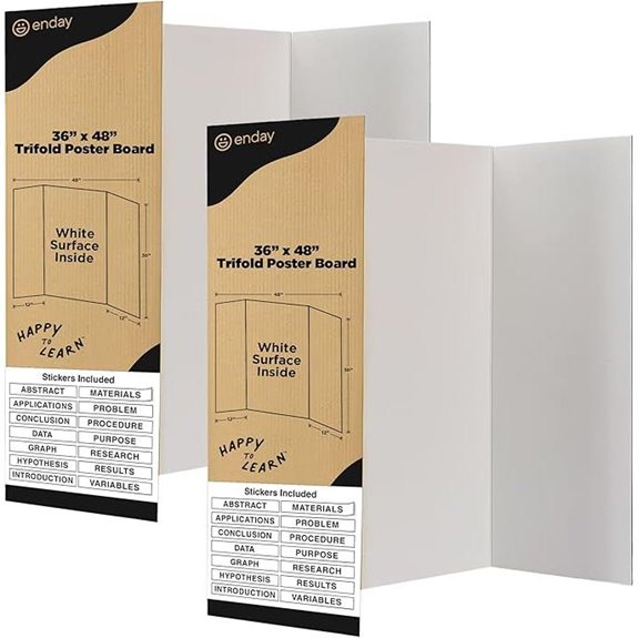 White Trifold Presentation Boards (Pack of 2)