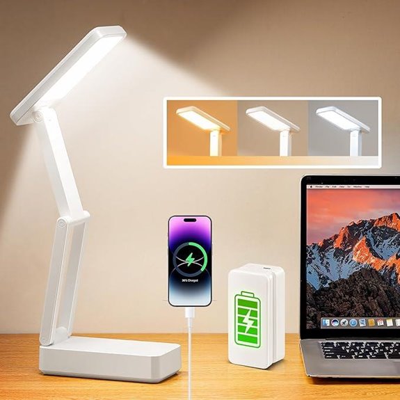 Cordless Rechargeable Desk Lamp with USB & Timer